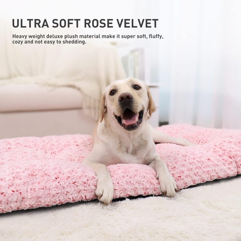 Washable Dog Bed Deluxe Plush Dog Crate Beds Fulffy Comfy Kennel Pad Anti-Slip Pet Sleeping Mat for Large, Jumbo, Medium, Small - Image 2