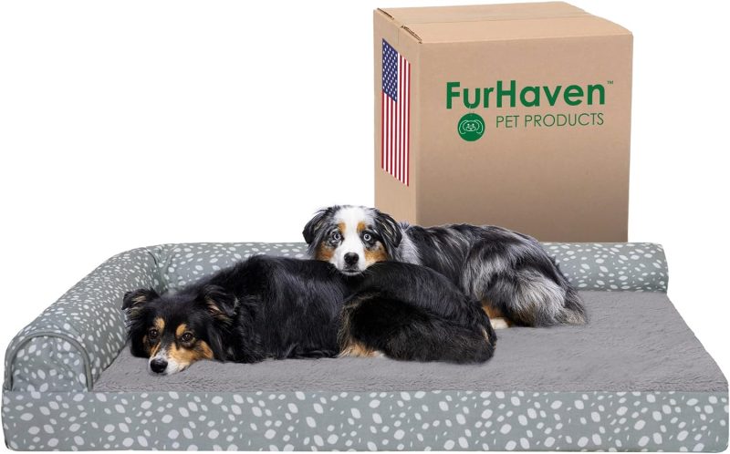 Furhaven Orthopedic Dog Bed for Medium/Small Dogs w/ Removable Bolsters & Washable Cover, For Dogs Up to 35 lbs - Plush & Almond - Image 432