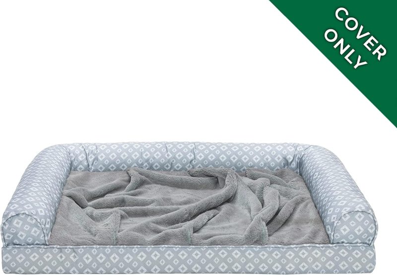 Furhaven Cooling Gel Dog Bed for Large Dogs w/ Removable Bolsters & Washable Cover, For Dogs Up to 95 lbs - Plush & Velvet Waves - Image 120