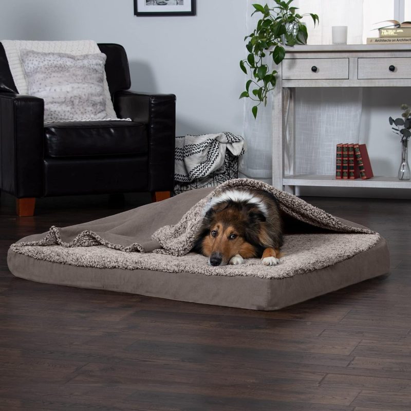 Furhaven Cooling Gel Dog Bed for Large Dogs w/ Removable Bolsters & Washable Cover, For Dogs Up to 95 lbs - Plush & Velvet Waves - Image 311