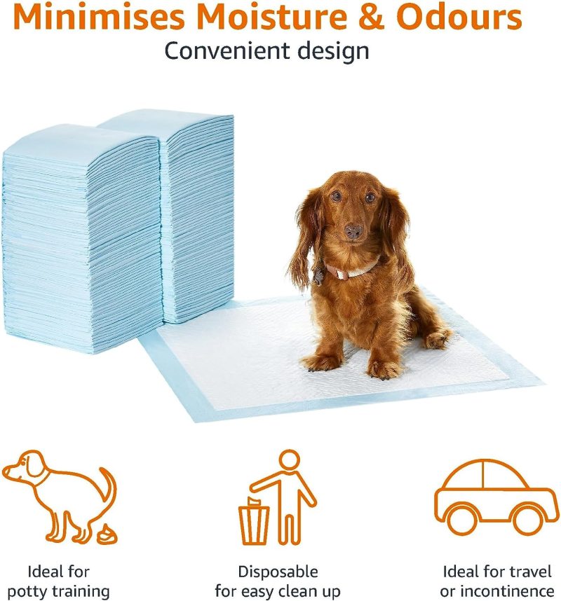 Amazon Basics Dog and Puppy Pee Pads with Leak-Proof Quick-Dry Design for Potty Training, Standard Absorbency, Regular Size, 22 - Image 42