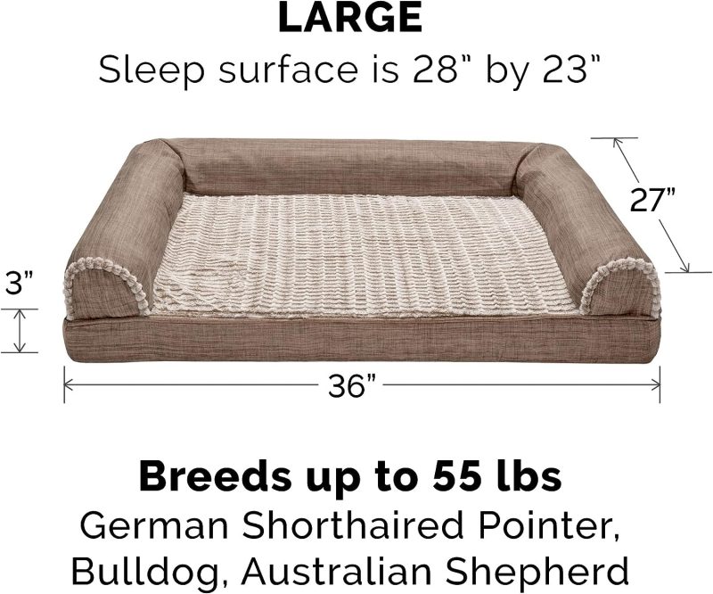 Furhaven Cooling Gel Dog Bed for Large Dogs w/ Removable Bolsters & Washable Cover, For Dogs Up to 95 lbs - Plush & Velvet Waves - Image 155
