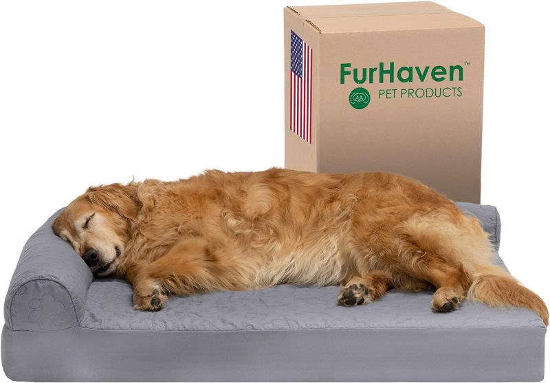 Furhaven Orthopedic Dog Bed for Medium/Small Dogs w/ Removable Bolsters & Washable Cover, For Dogs Up to 35 lbs - Plush & Almond - Image 561