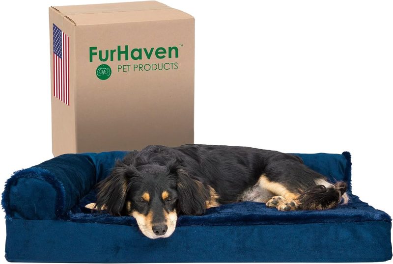 Furhaven Orthopedic Dog Bed for Medium/Small Dogs w/ Removable Bolsters & Washable Cover, For Dogs Up to 35 lbs - Plush & Almond - Image 87
