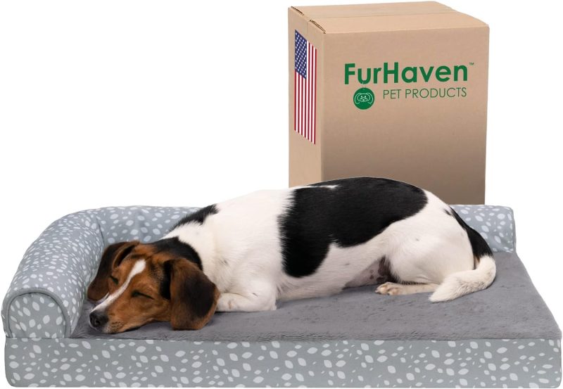 Furhaven Orthopedic Dog Bed for Medium/Small Dogs w/ Removable Bolsters & Washable Cover, For Dogs Up to 35 lbs - Plush & Almond - Image 651