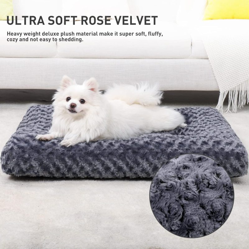 Washable Dog Bed Deluxe Plush Dog Crate Beds Fulffy Comfy Kennel Pad Anti-Slip Pet Sleeping Mat for Large, Jumbo, Medium, Small - Image 20
