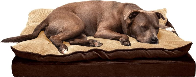 Furhaven Cooling Gel Dog Bed for Large Dogs w/ Removable Bolsters & Washable Cover, For Dogs Up to 95 lbs - Plush & Velvet Waves - Image 345