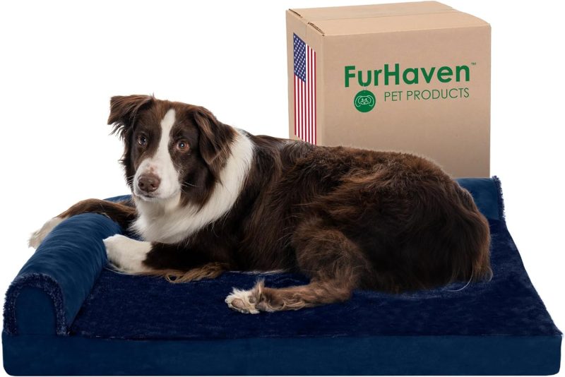 Furhaven Orthopedic Dog Bed for Medium/Small Dogs w/ Removable Bolsters & Washable Cover, For Dogs Up to 35 lbs - Plush & Almond - Image 681