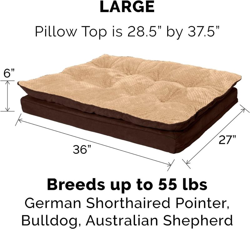 Furhaven Cooling Gel Dog Bed for Large Dogs w/ Removable Bolsters & Washable Cover, For Dogs Up to 95 lbs - Plush & Velvet Waves - Image 346