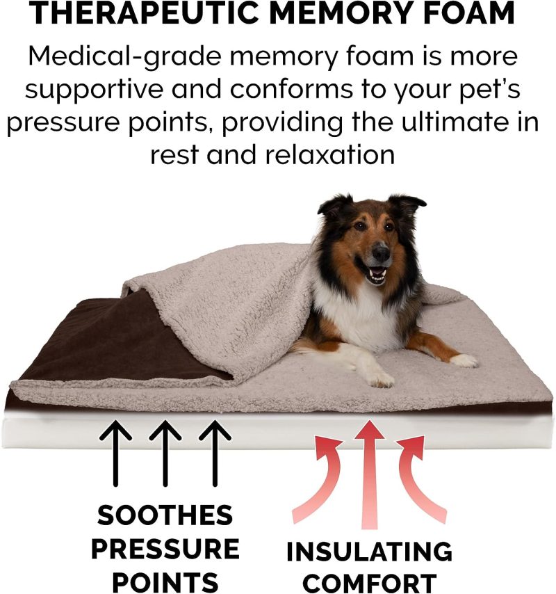 Furhaven Cooling Gel Dog Bed for Large Dogs w/ Removable Bolsters & Washable Cover, For Dogs Up to 95 lbs - Plush & Velvet Waves - Image 229