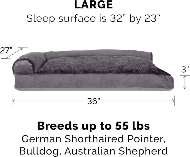 Furhaven Orthopedic Dog Bed for Medium/Small Dogs w/ Removable Bolsters & Washable Cover, For Dogs Up to 35 lbs - Plush & Almond - Image 477