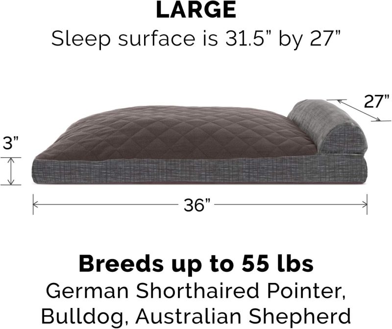 Furhaven Orthopedic Dog Bed for Medium/Small Dogs w/ Removable Bolsters & Washable Cover, For Dogs Up to 35 lbs - Plush & Almond - Image 628