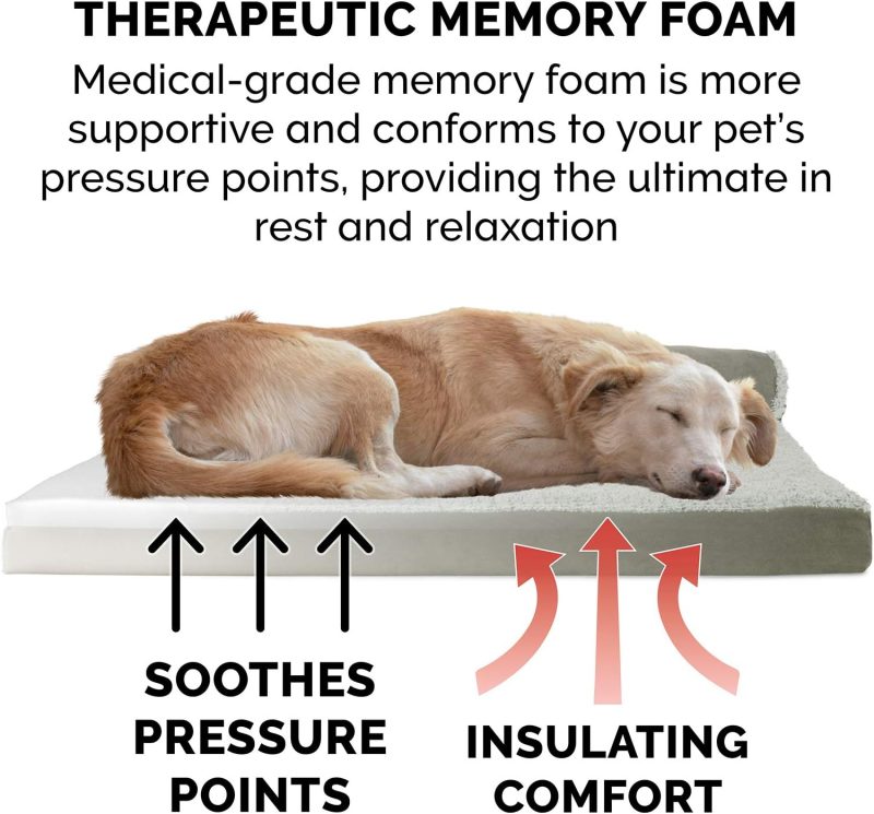 Furhaven Orthopedic Dog Bed for Medium/Small Dogs w/ Removable Bolsters & Washable Cover, For Dogs Up to 35 lbs - Plush & Almond - Image 214
