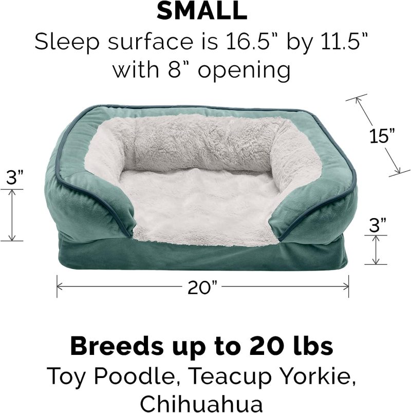 Furhaven Cooling Gel Dog Bed for Large Dogs w/ Removable Bolsters & Washable Cover, For Dogs Up to 95 lbs - Plush & Velvet Waves - Image 37
