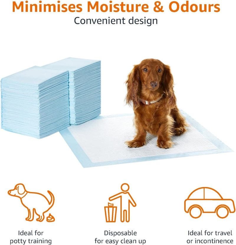 Amazon Basics Dog and Puppy Pee Pads with Leak-Proof Quick-Dry Design for Potty Training, Standard Absorbency, Regular Size, 22 - Image 46
