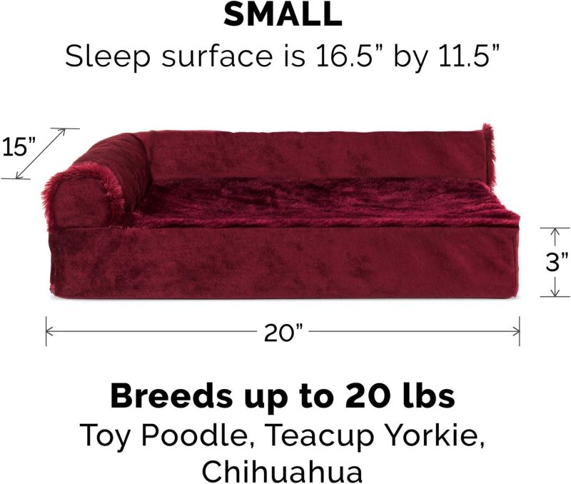 Furhaven Orthopedic Dog Bed for Medium/Small Dogs w/ Removable Bolsters & Washable Cover, For Dogs Up to 35 lbs - Plush & Almond - Image 161