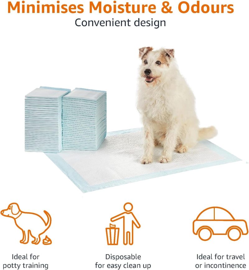 Amazon Basics Dog and Puppy Pee Pads with Leak-Proof Quick-Dry Design for Potty Training, Standard Absorbency, Regular Size, 22 - Image 30