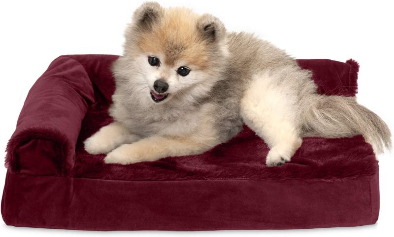 Furhaven Orthopedic Dog Bed for Medium/Small Dogs w/ Removable Bolsters & Washable Cover, For Dogs Up to 35 lbs - Plush & Almond - Image 54