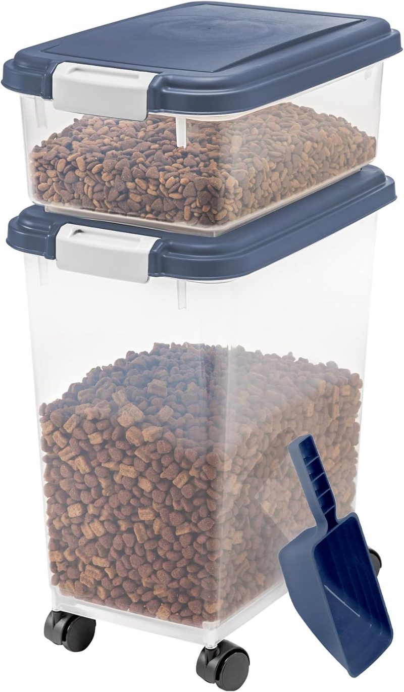 IRIS USA Airtight Pet Food/Treat Storage Container Combo, Blue - Image 21