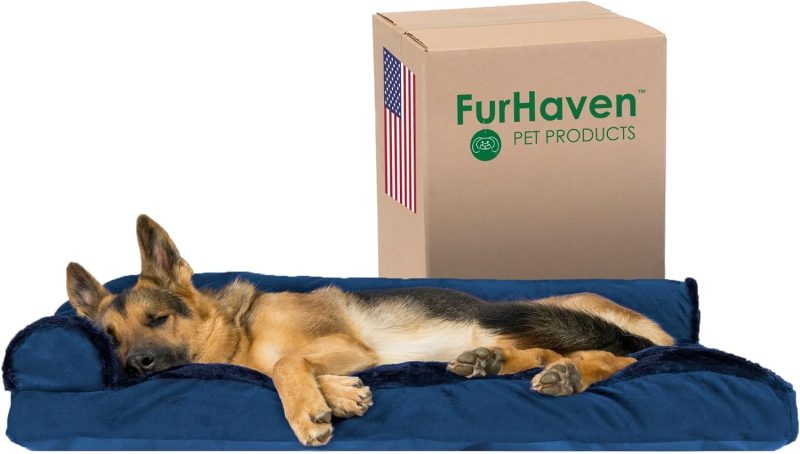 Furhaven Orthopedic Dog Bed for Medium/Small Dogs w/ Removable Bolsters & Washable Cover, For Dogs Up to 35 lbs - Plush & Almond - Image 678