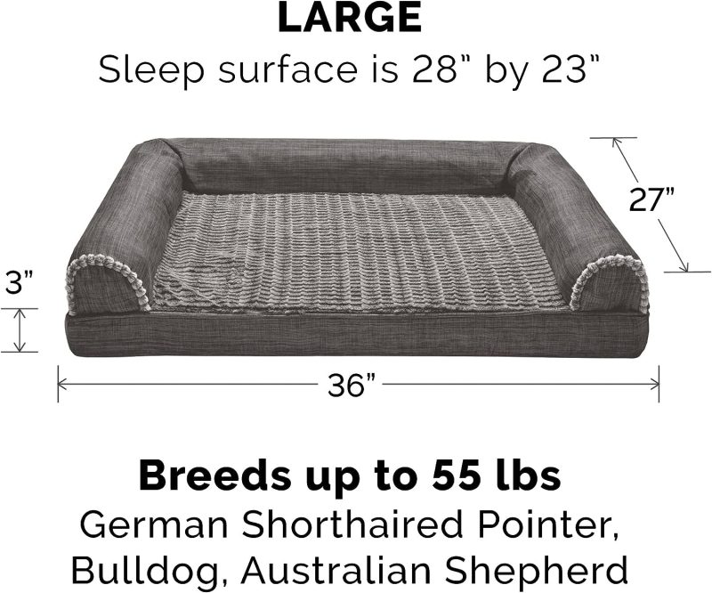 Furhaven Cooling Gel Dog Bed for Large Dogs w/ Removable Bolsters & Washable Cover, For Dogs Up to 95 lbs - Plush & Velvet Waves - Image 181