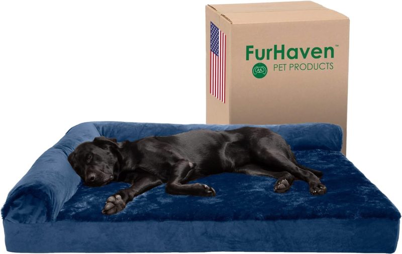 Furhaven Orthopedic Dog Bed for Medium/Small Dogs w/ Removable Bolsters & Washable Cover, For Dogs Up to 35 lbs - Plush & Almond - Image 218