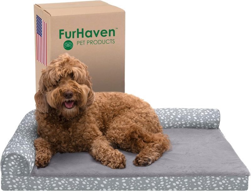 Furhaven Orthopedic Dog Bed for Medium/Small Dogs w/ Removable Bolsters & Washable Cover, For Dogs Up to 35 lbs - Plush & Almond - Image 332