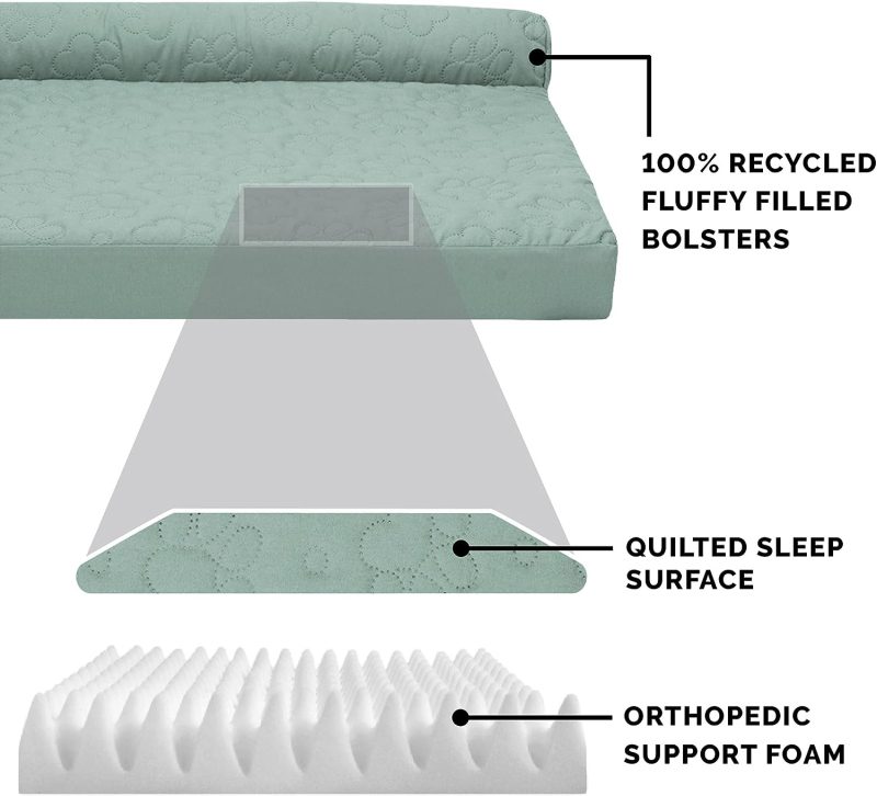 Furhaven Cooling Gel Dog Bed for Large/Medium Dogs w/ Removable Bolsters & Washable Cover, For Dogs Up to 55 lbs - Plush & - Image 558