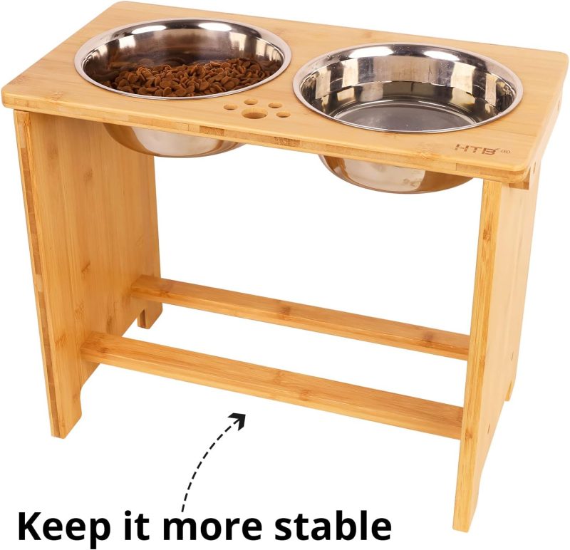 HTB Elevated Dog Bowls,Raised Dog Bowl Stand with 2 Stainless Steel Bowls,Elevated Raised Dog Bowls for Large Medium Small Sized - Image 57