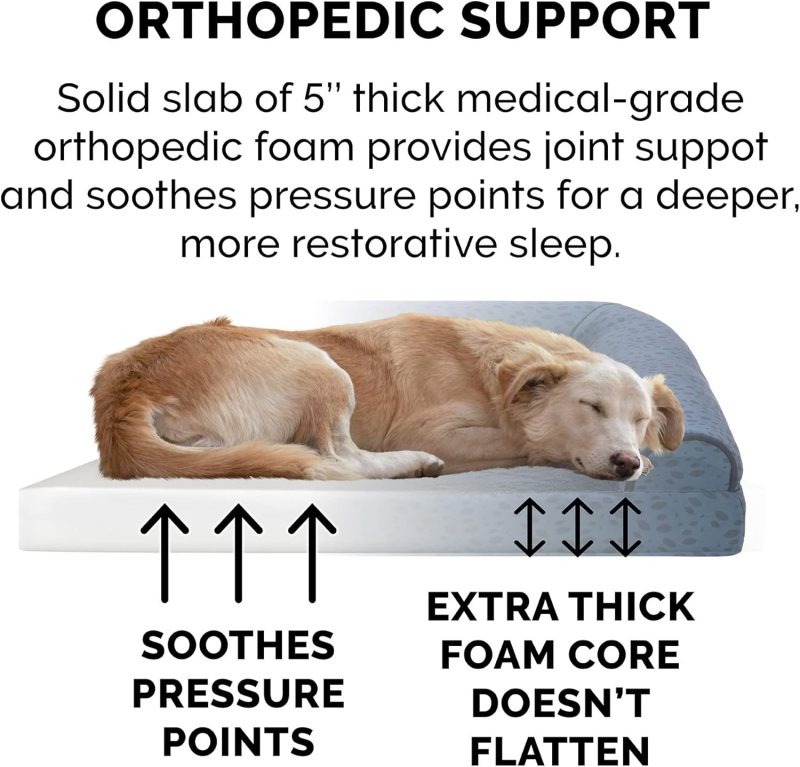 Furhaven Orthopedic Dog Bed for Medium/Small Dogs w/ Removable Bolsters & Washable Cover, For Dogs Up to 35 lbs - Plush & Almond - Image 517