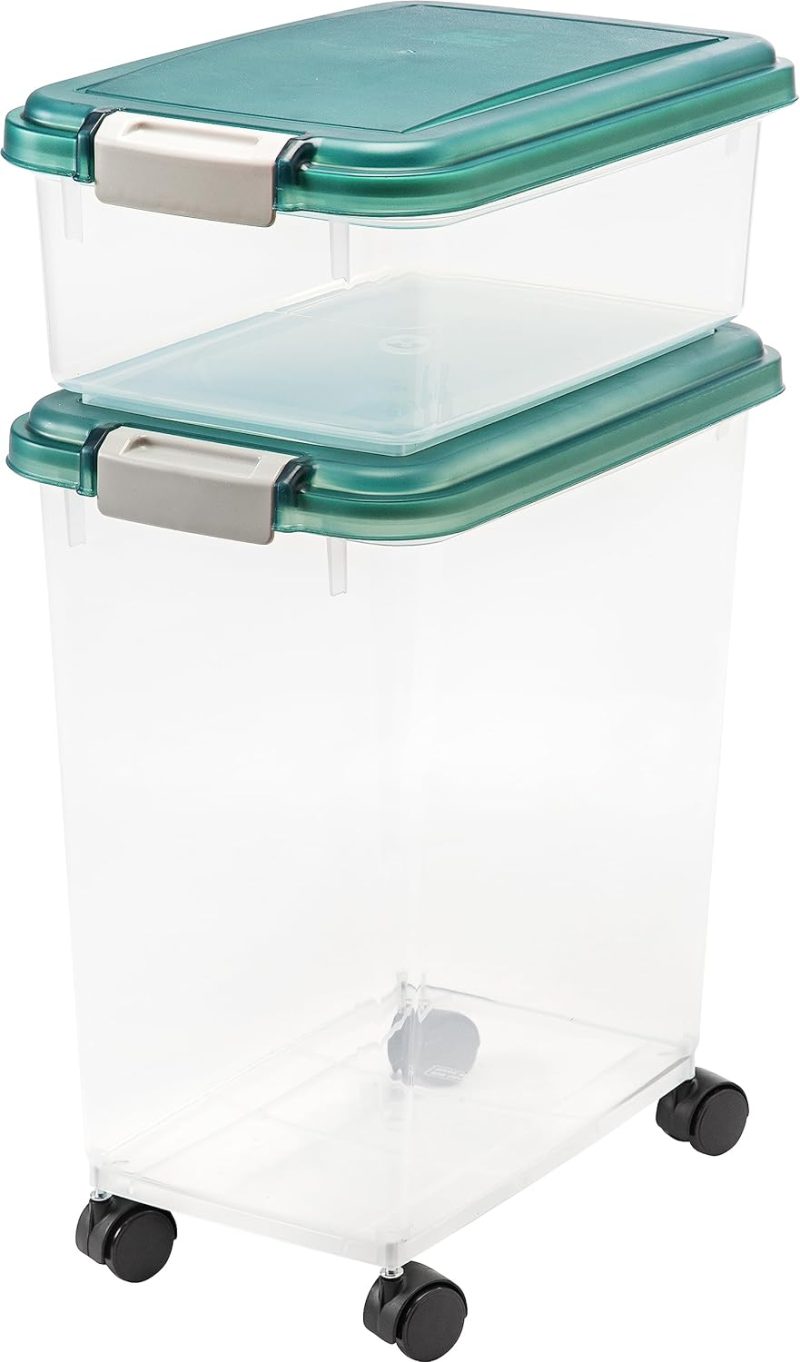IRIS USA Airtight Pet Food/Treat Storage Container Combo, Blue - Image 12