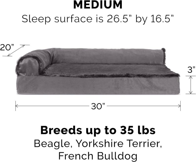 Furhaven Orthopedic Dog Bed for Medium/Small Dogs w/ Removable Bolsters & Washable Cover, For Dogs Up to 35 lbs - Plush & Almond - Image 275