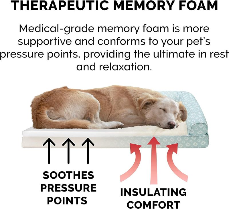 Furhaven Cooling Gel Dog Bed for Large Dogs w/ Removable Bolsters & Washable Cover, For Dogs Up to 95 lbs - Plush & Velvet Waves - Image 270