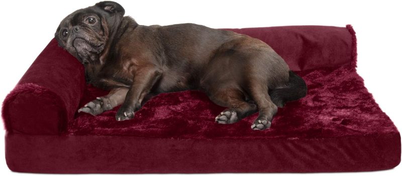 Furhaven Orthopedic Dog Bed for Medium/Small Dogs w/ Removable Bolsters & Washable Cover, For Dogs Up to 35 lbs - Plush & Almond - Image 685