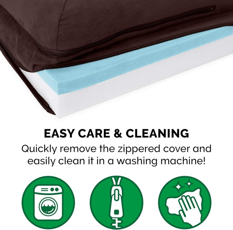 Furhaven Cooling Gel Dog Bed for Large/Medium Dogs w/ Removable Bolsters & Washable Cover, For Dogs Up to 55 lbs - Plush & - Image 194
