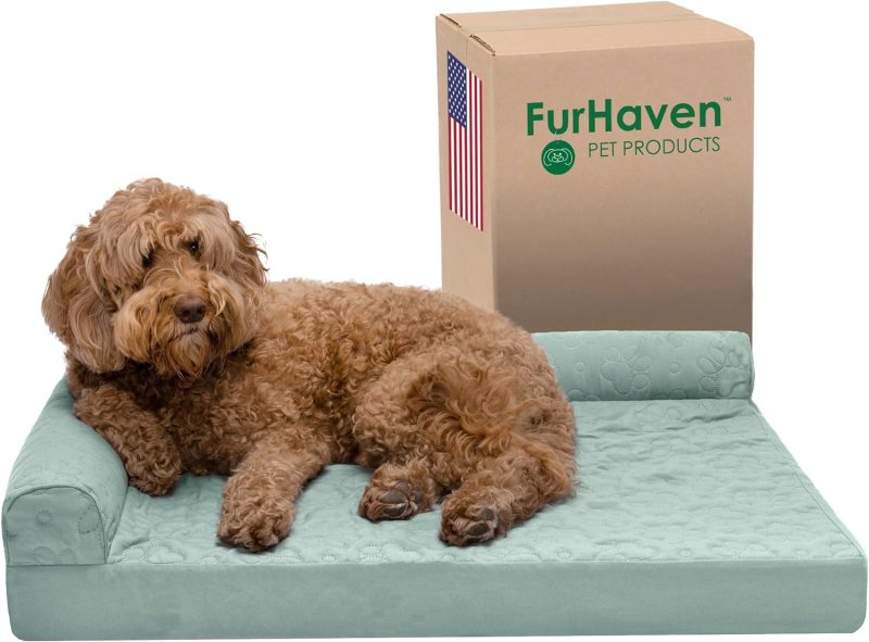 Furhaven Orthopedic Dog Bed for Medium/Small Dogs w/ Removable Bolsters & Washable Cover, For Dogs Up to 35 lbs - Plush & Almond - Image 614