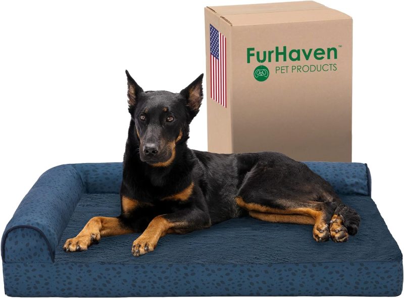 Furhaven Orthopedic Dog Bed for Medium/Small Dogs w/ Removable Bolsters & Washable Cover, For Dogs Up to 35 lbs - Plush & Almond - Image 455