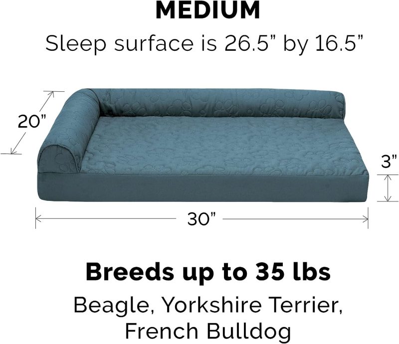 Furhaven Orthopedic Dog Bed for Medium/Small Dogs w/ Removable Bolsters & Washable Cover, For Dogs Up to 35 lbs - Plush & Almond - Image 171