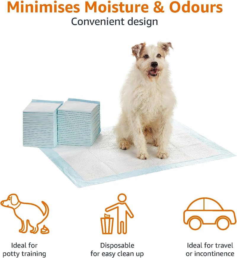 Amazon Basics Dog and Puppy Pee Pads with Leak-Proof Quick-Dry Design for Potty Training, Standard Absorbency, Regular Size, 22 - Image 48