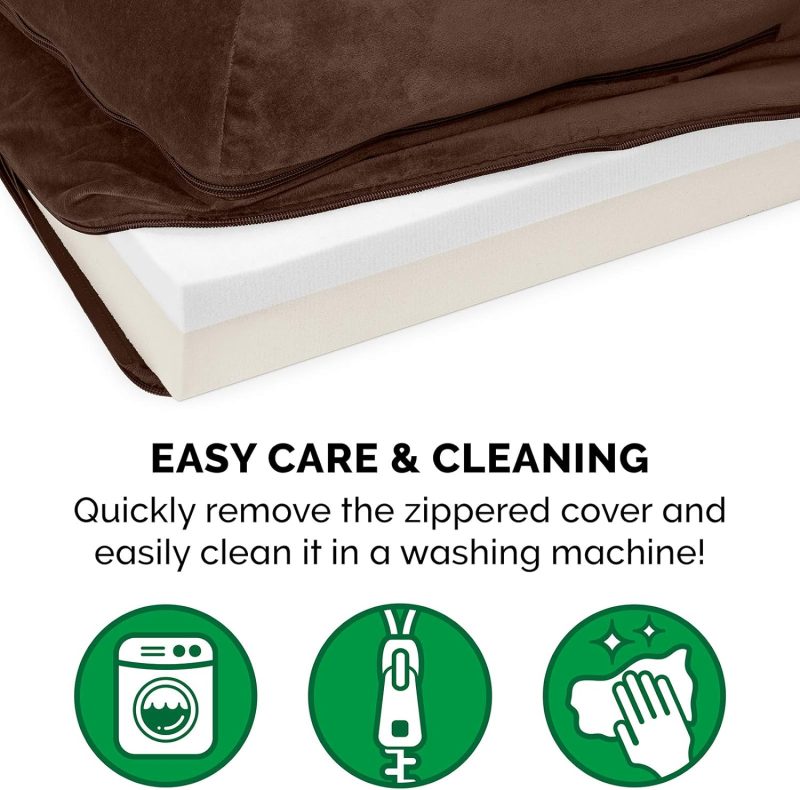 Furhaven Orthopedic Dog Bed for Medium/Small Dogs w/ Removable Bolsters & Washable Cover, For Dogs Up to 35 lbs - Plush & Almond - Image 324