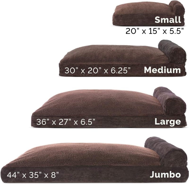 Furhaven Orthopedic Dog Bed for Medium/Small Dogs w/ Removable Bolsters & Washable Cover, For Dogs Up to 35 lbs - Plush & Almond - Image 345