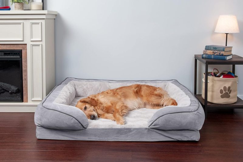Furhaven Cooling Gel Dog Bed for Large Dogs w/ Removable Bolsters & Washable Cover, For Dogs Up to 95 lbs - Plush & Velvet Waves - Image 197