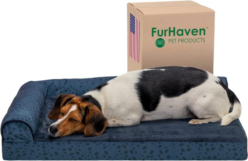 Furhaven Orthopedic Dog Bed for Medium/Small Dogs w/ Removable Bolsters & Washable Cover, For Dogs Up to 35 lbs - Plush & Almond - Image 622