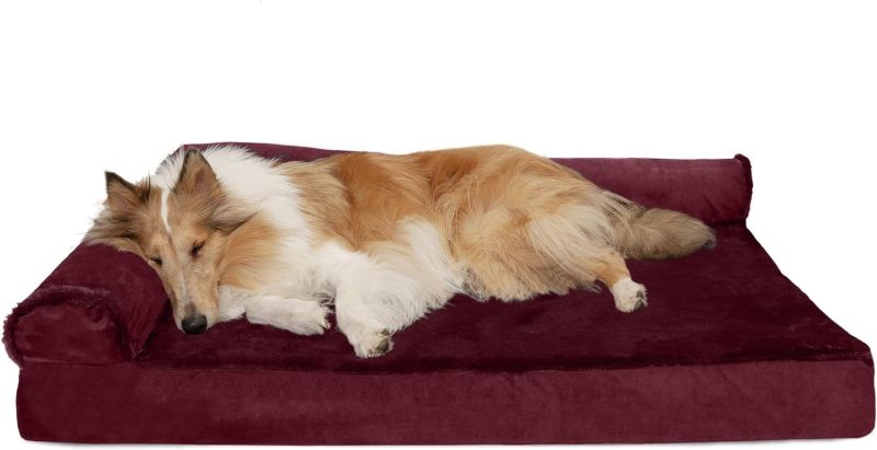 Furhaven Orthopedic Dog Bed for Medium/Small Dogs w/ Removable Bolsters & Washable Cover, For Dogs Up to 35 lbs - Plush & Almond - Image 159