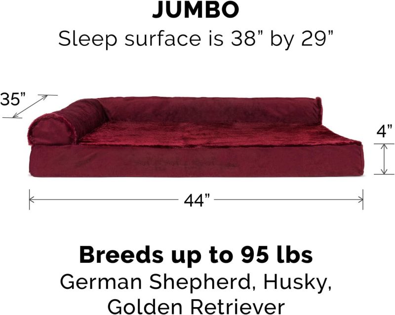 Furhaven Orthopedic Dog Bed for Medium/Small Dogs w/ Removable Bolsters & Washable Cover, For Dogs Up to 35 lbs - Plush & Almond - Image 110
