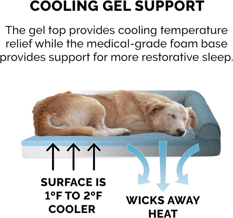 Furhaven Orthopedic Dog Bed for Medium/Small Dogs w/ Removable Bolsters & Washable Cover, For Dogs Up to 35 lbs - Plush & Almond - Image 282