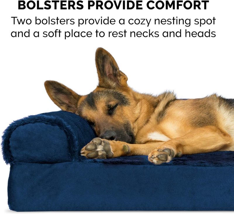 Furhaven Orthopedic Dog Bed for Medium/Small Dogs w/ Removable Bolsters & Washable Cover, For Dogs Up to 35 lbs - Plush & Almond - Image 94