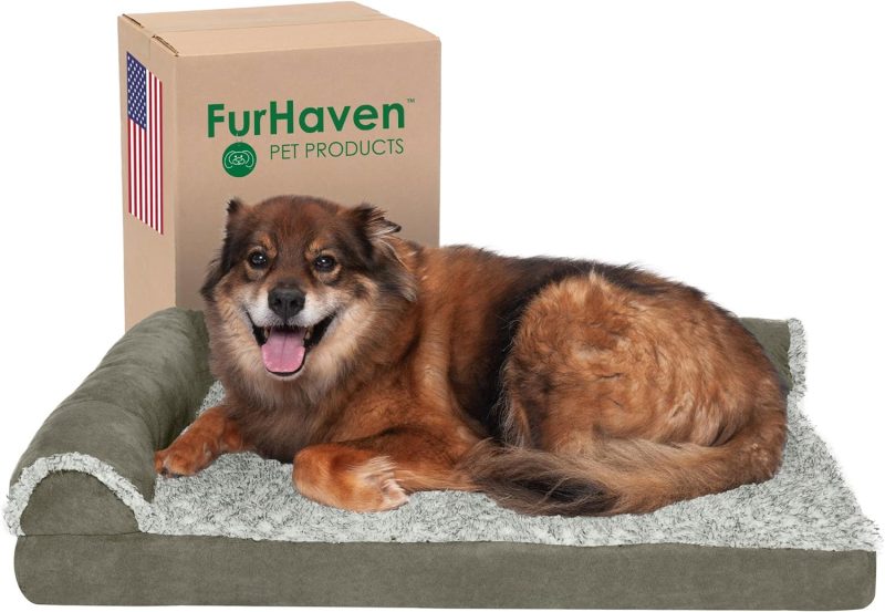 Furhaven Cooling Gel Dog Bed for Large/Medium Dogs w/ Removable Bolsters & Washable Cover, For Dogs Up to 55 lbs - Plush & - Image 522