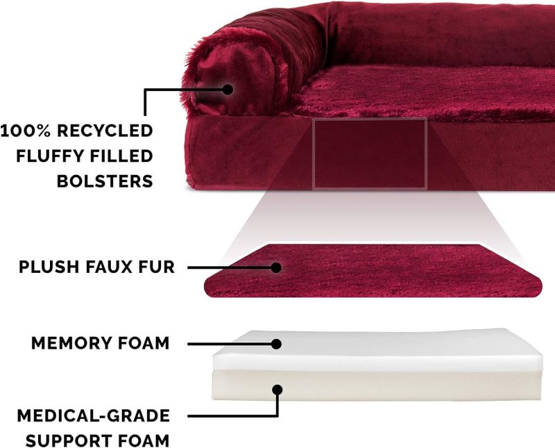 Furhaven Orthopedic Dog Bed for Medium/Small Dogs w/ Removable Bolsters & Washable Cover, For Dogs Up to 35 lbs - Plush & Almond - Image 111