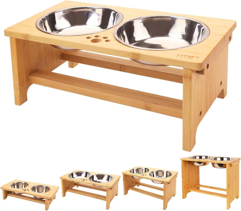 HTB Elevated Dog Bowls,Raised Dog Bowl Stand with 2 Stainless Steel Bowls,Elevated Raised Dog Bowls for Large Medium Small Sized - Image 24